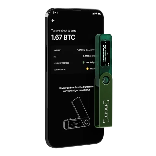 Ledger Nano S Plus + emerald green לדג'ר נאנו אס פלוס ירוק אמרלד